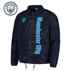 Manchester City Coaches Ful-Snap Navy Jacket Sz M NWOT